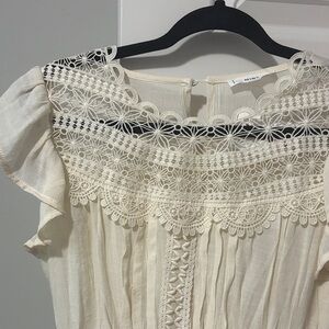 Beige Lace Detail Dress